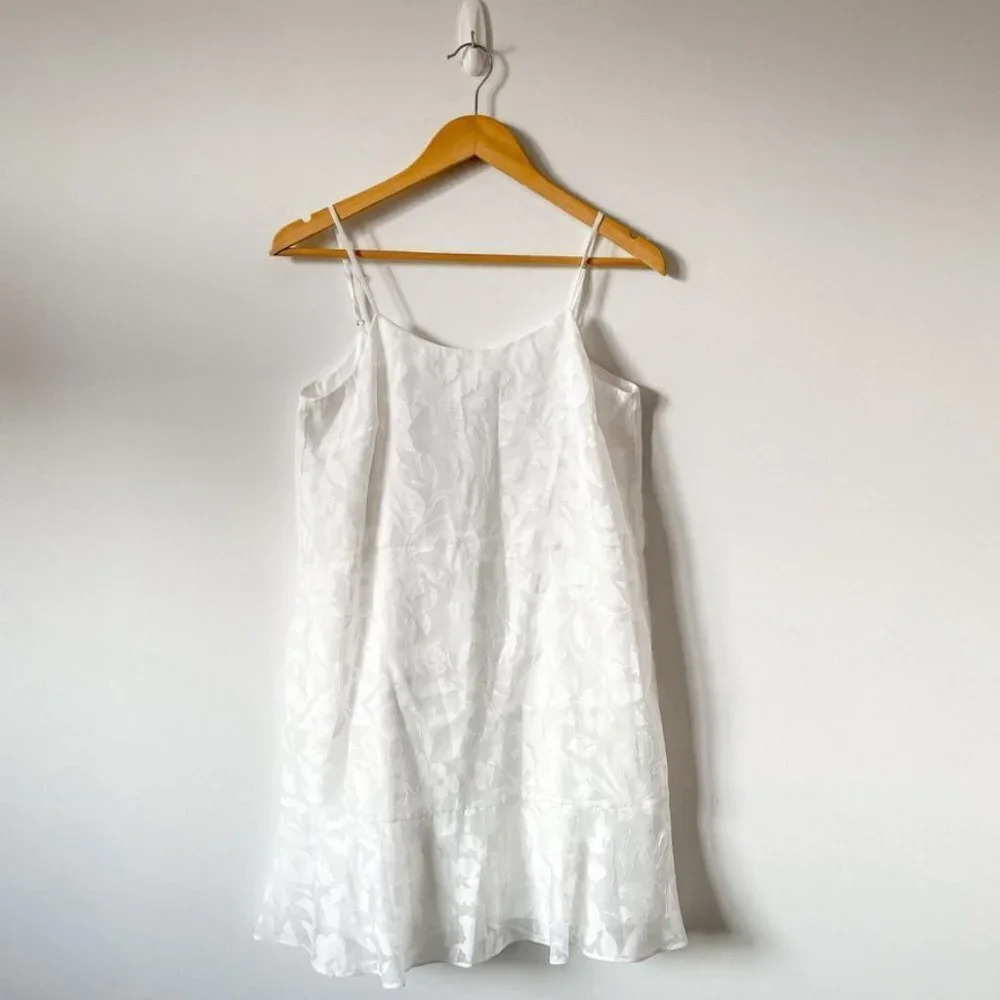 Ali & Jay Floral Flounce Hem Skinny Strap Dress White Sz S